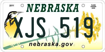 NE license plate XJS519