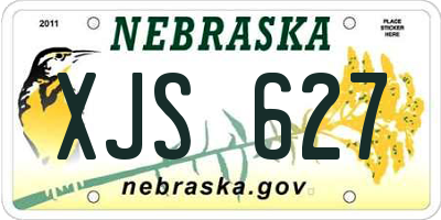 NE license plate XJS627