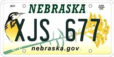 NE license plate XJS677