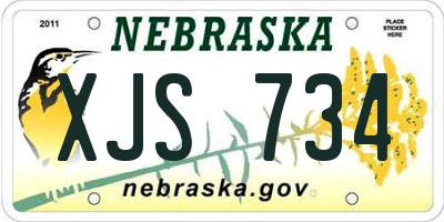 NE license plate XJS734