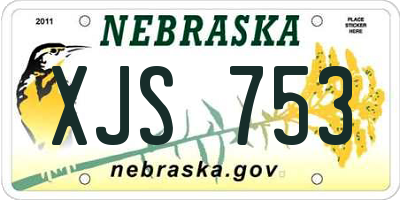 NE license plate XJS753