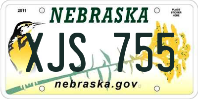 NE license plate XJS755