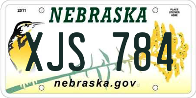 NE license plate XJS784