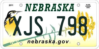 NE license plate XJS798