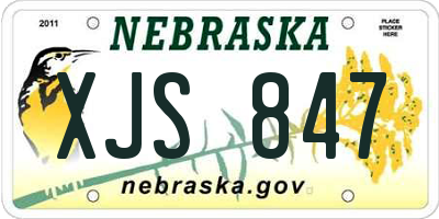 NE license plate XJS847