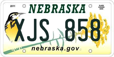 NE license plate XJS858
