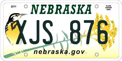 NE license plate XJS876
