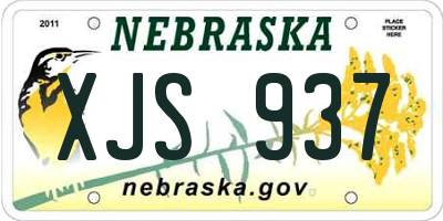 NE license plate XJS937