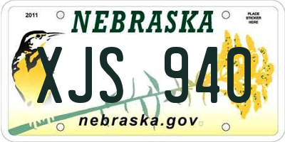 NE license plate XJS940