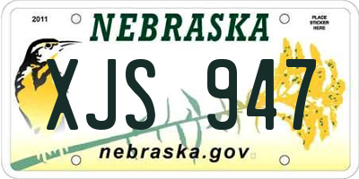 NE license plate XJS947