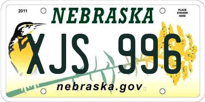 NE license plate XJS996