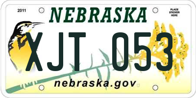 NE license plate XJT053