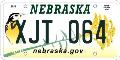 NE license plate XJT064