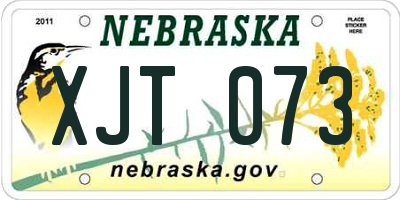 NE license plate XJT073