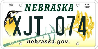 NE license plate XJT074