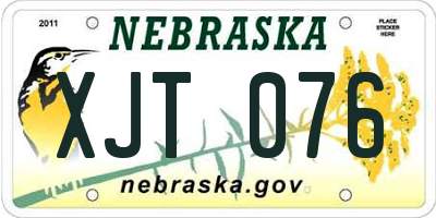 NE license plate XJT076