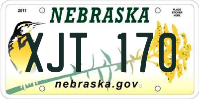 NE license plate XJT170