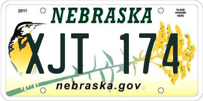 NE license plate XJT174