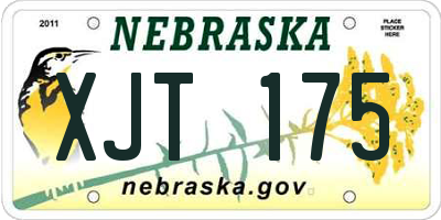 NE license plate XJT175