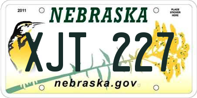 NE license plate XJT227