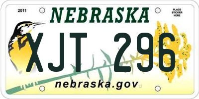 NE license plate XJT296