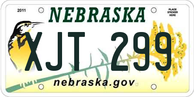 NE license plate XJT299