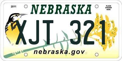NE license plate XJT321