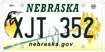 NE license plate XJT352