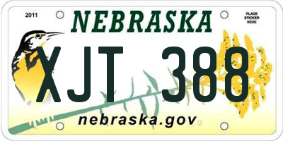 NE license plate XJT388