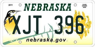 NE license plate XJT396
