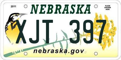 NE license plate XJT397