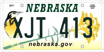 NE license plate XJT413