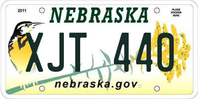 NE license plate XJT440