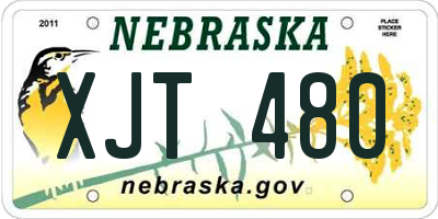 NE license plate XJT480