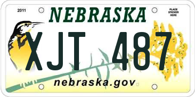 NE license plate XJT487