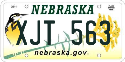 NE license plate XJT563