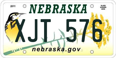 NE license plate XJT576