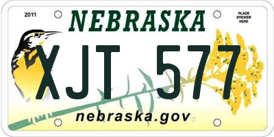 NE license plate XJT577