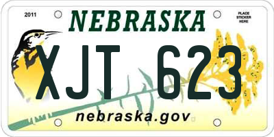 NE license plate XJT623