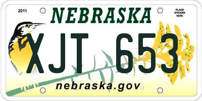 NE license plate XJT653