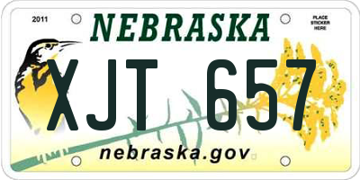 NE license plate XJT657