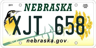 NE license plate XJT658