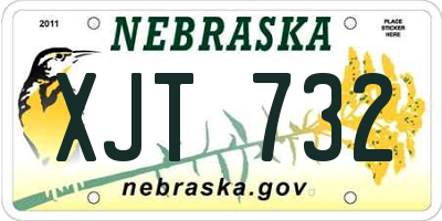 NE license plate XJT732