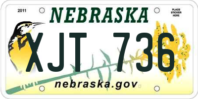 NE license plate XJT736