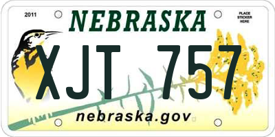 NE license plate XJT757