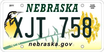 NE license plate XJT758