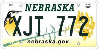NE license plate XJT772