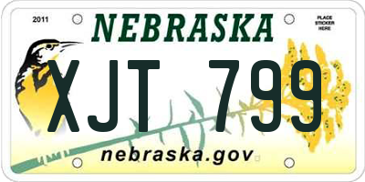 NE license plate XJT799