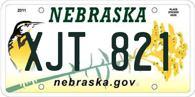 NE license plate XJT821