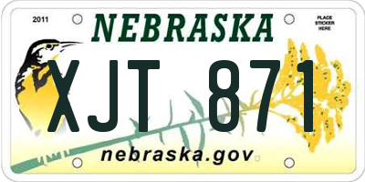 NE license plate XJT871